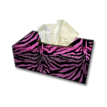 Pink Zebra Tissue Box Cover